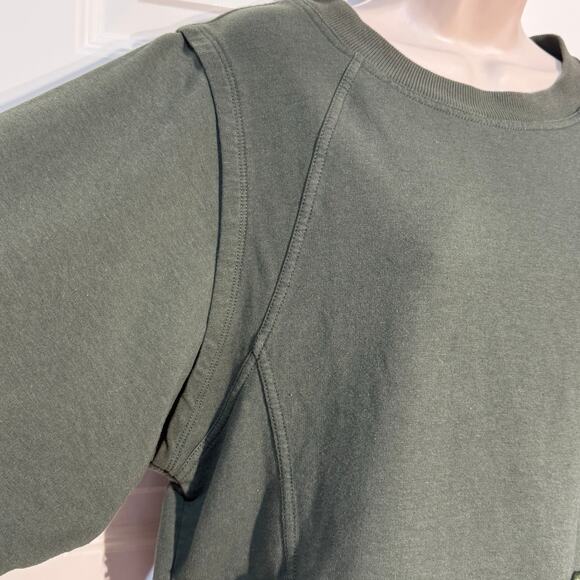 Free People Movement Army Green Cropped Sweatshirt, Women's Size S - Picture 3 of 7